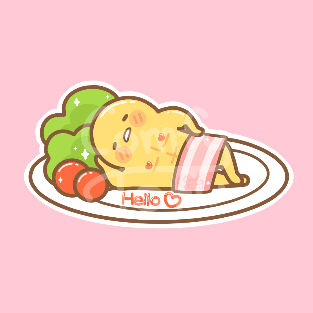 Buff egg Vinyl Sticker