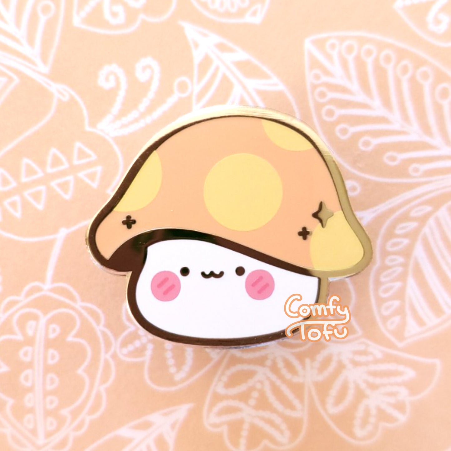 Orange Mushroom Pin