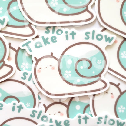 Take it Slow Snail Vinyl Sticker