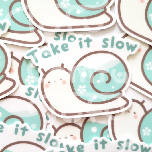 Take it Slow Snail Vinyl Sticker