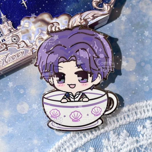 Fishy Artist - Kitty Tea Cup LADS Pin