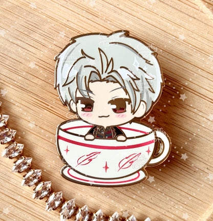 Crow Boss - Kitty Tea Cup LADS Pin