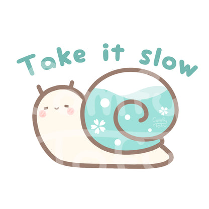Take it Slow Snail Vinyl Sticker