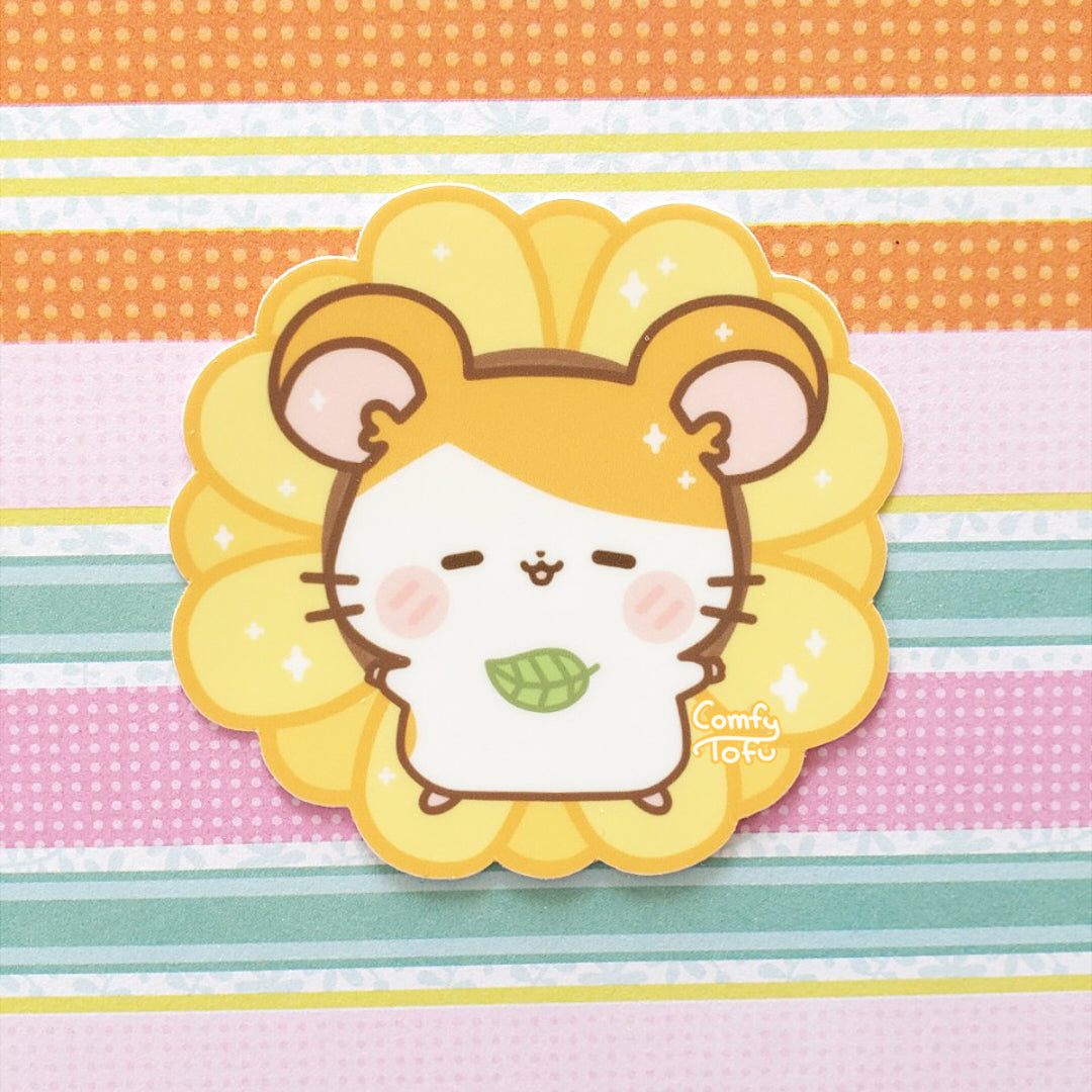 Sunflower Hammy Vinyl Sticker