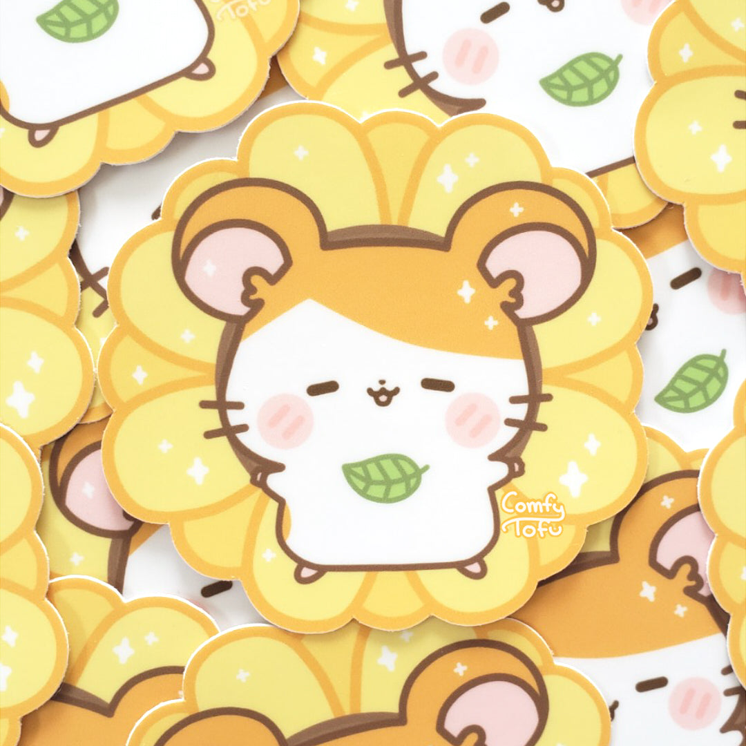 Sunflower Hammy Vinyl Sticker – ComfyTofu