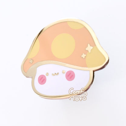 Orange Mushroom Pin