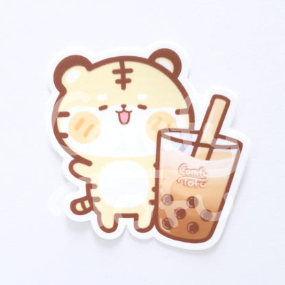 Boba Tiger Vinyl Sticker