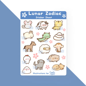 Lunar Zodiac Sticker Sheet